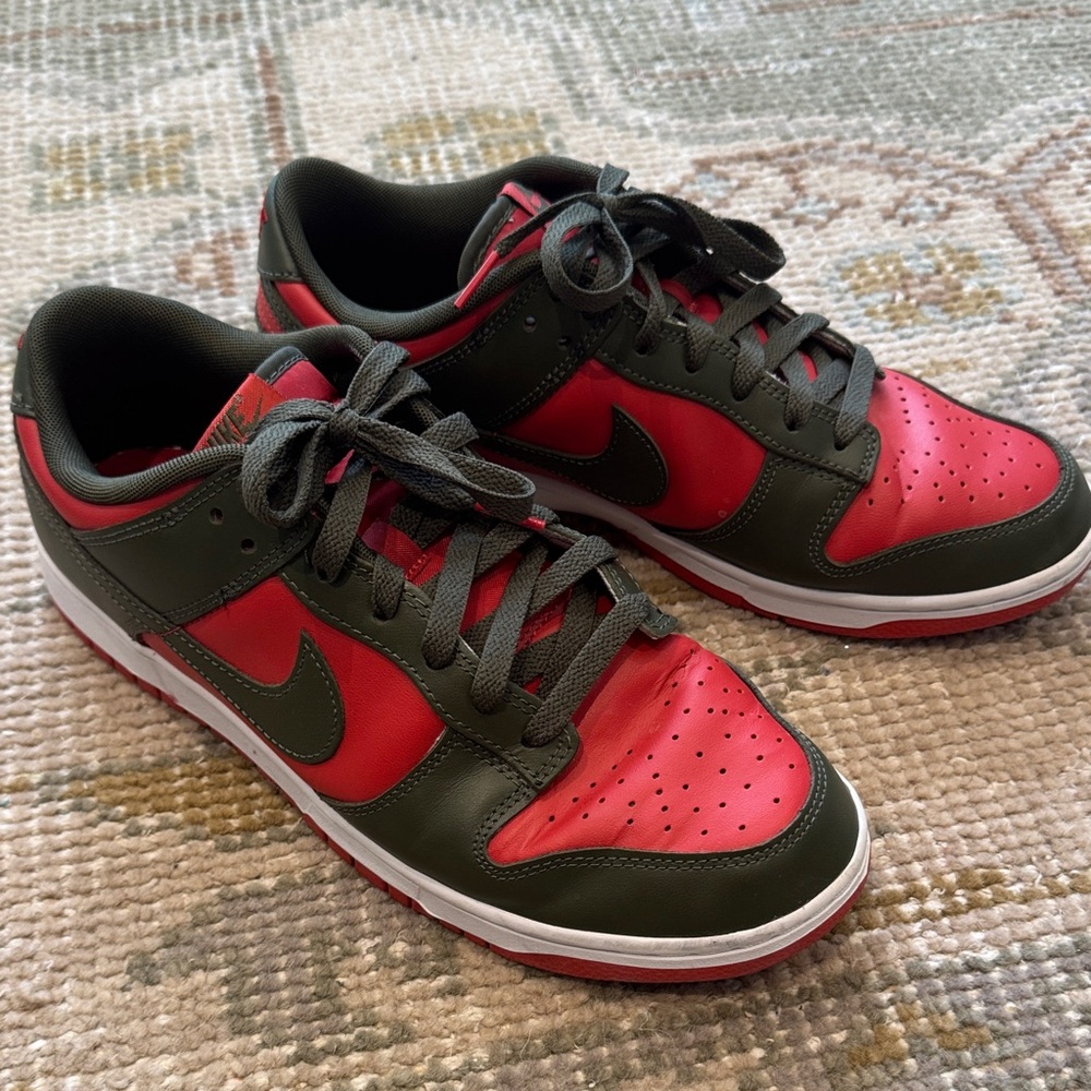 Nike Red and Green Athletic Shoes